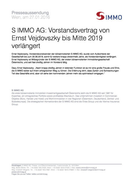 Vorstandsvertrag von Ernst Vejdovszky verlängert, Seite 1/1, komplettes Dokument unter http://boerse-social.com/static/uploads/file_568_vorstandsvertrag_von_ernst_vejdovszky_verlangert.pdf (27.01.2016) 