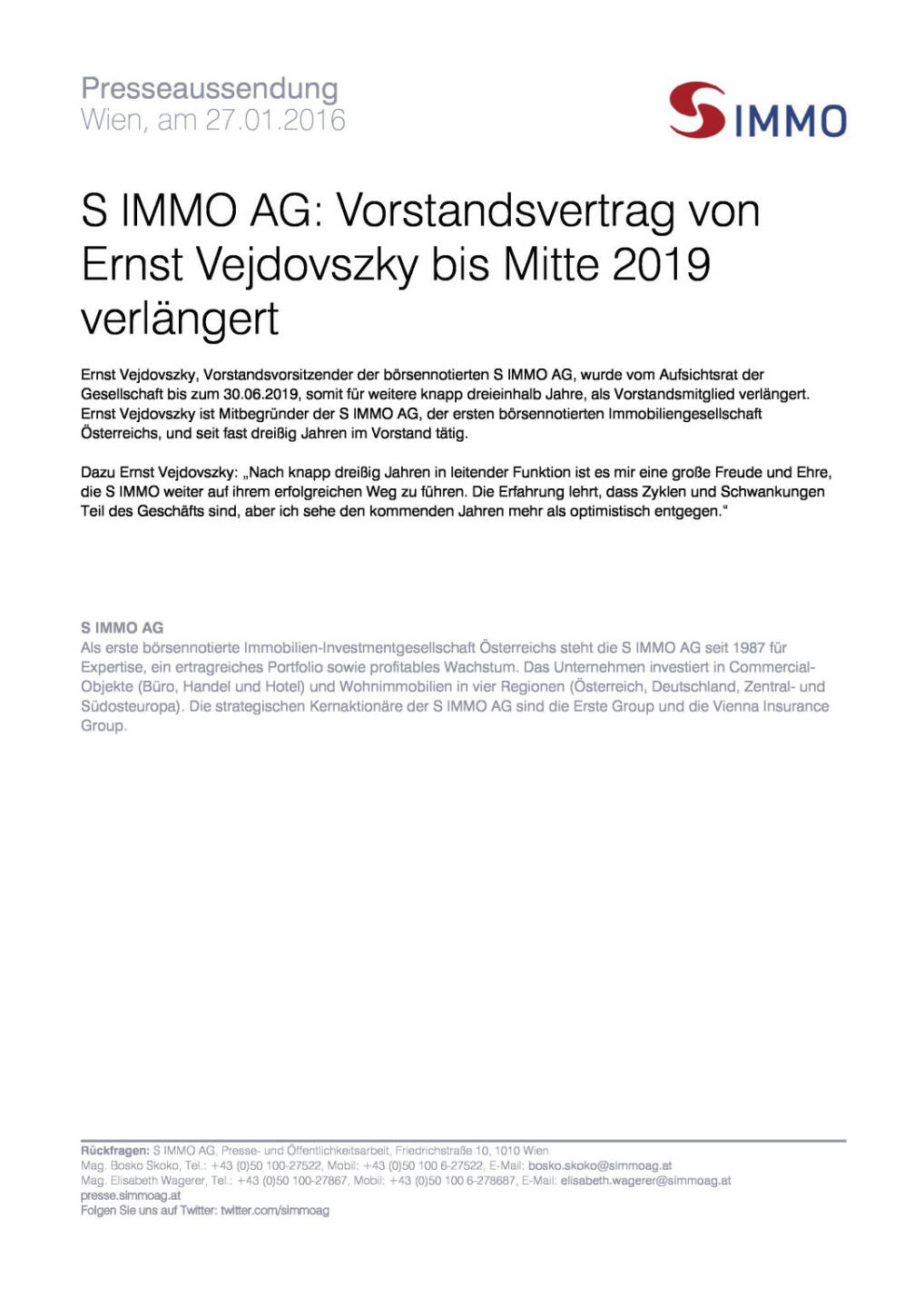 Vorstandsvertrag von Ernst Vejdovszky verlängert, Seite 1/1, komplettes Dokument unter http://boerse-social.com/static/uploads/file_568_vorstandsvertrag_von_ernst_vejdovszky_verlangert.pdf