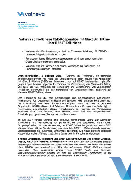 Valneva schließt neue F&E-Kooperation ab, Seite 1/3, komplettes Dokument unter http://boerse-social.com/static/uploads/file_608_valneva_schliesst_neue_fe-kooperation_ab.pdf (08.02.2016) 