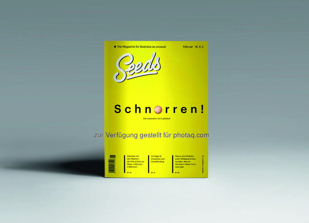 Seeds - das neue Business-Lifestyle-Magazin : Seeds: Das neue Wirtschaftsmagazin für Jungunternehmer und Querdenker : Das echo medienhaus bringt gemeinsam mit dem Mediendienstleister Feuereifer Media Relations GmbH das neue Wirtschaftsmagazin „Seeds“ heraus : Fotocredit: echo medienhaus, © Aussender (08.02.2016) 