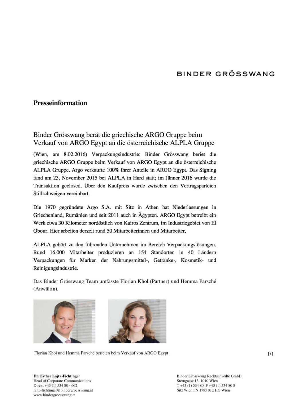 Binder Grösswang beriet die griechische Argo Gruppe beim Verkauf von Argo Egypt an die österreichische Alpla Gruppe, Seite 1/1, komplettes Dokument unter http://boerse-social.com/static/uploads/file_611_binder_grosswang_beriet_die_griechische_argo_gruppe_beim_verkauf_von_argo_egypt_an_die_osterreichische_alpla_gruppe.pdf