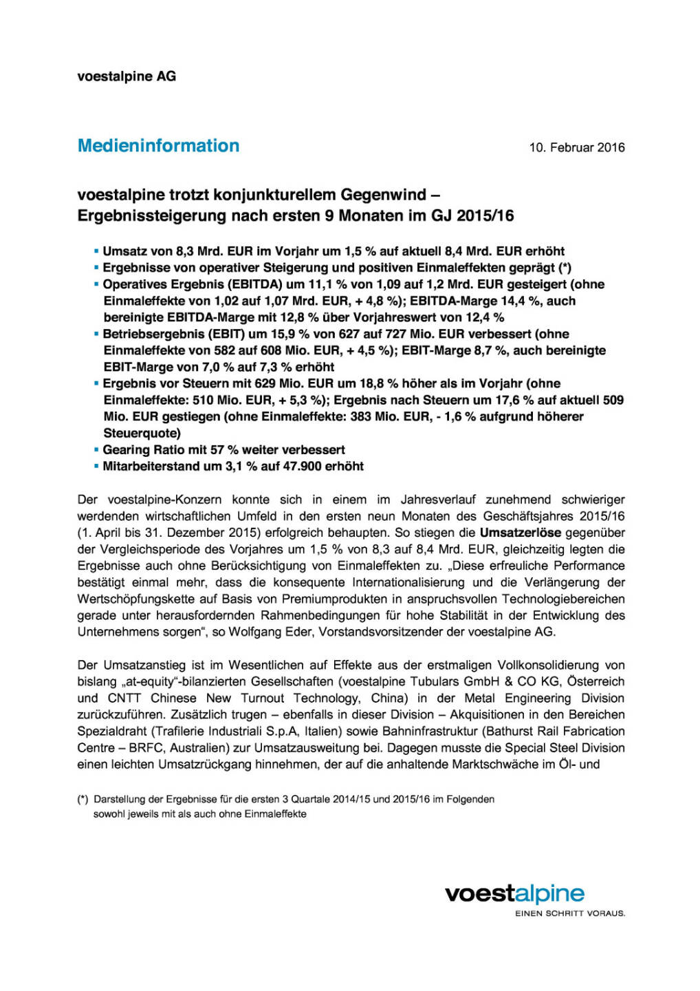 voestalpine: Finanzergebnisse 3. Quartals 2015/16 , Seite 1/3, komplettes Dokument unter http://boerse-social.com/static/uploads/file_619_voestalpine_finanzergebnisse_3_quartals_201516.pdf