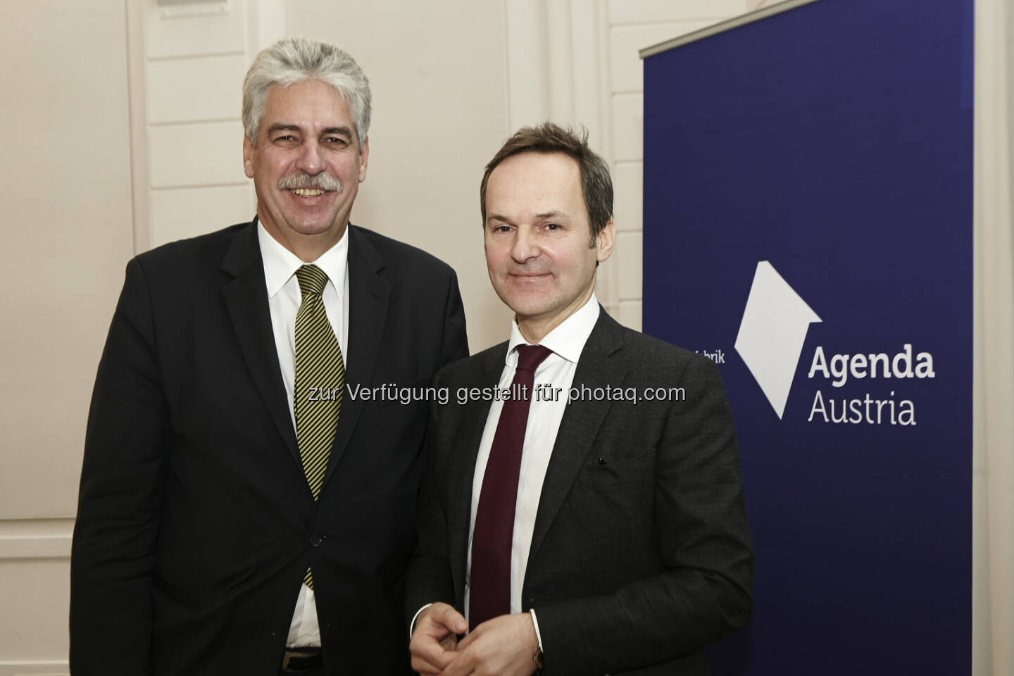 Hans Jörg Schelling (Finanzminister), Franz Schellhorn (Direktor Agenda Austria) : Finanzminister bei der Agenda Austria : Hans Jörg Schelling schließt Insolvenz Kärntens nicht aus : Fotocredit: Agenda Austria/Fröschl-Roßboth