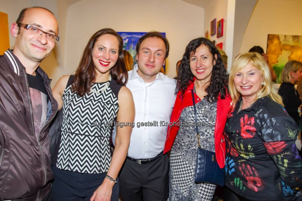 Harald Ergott, Lisa Grüner, Galerist Konstantin F. Chatziathanassiou, Isolde Engeljehringer, Michelle Ditrich, © Wolfgang Agnelli, Robert Rieger (16.02.2016) 