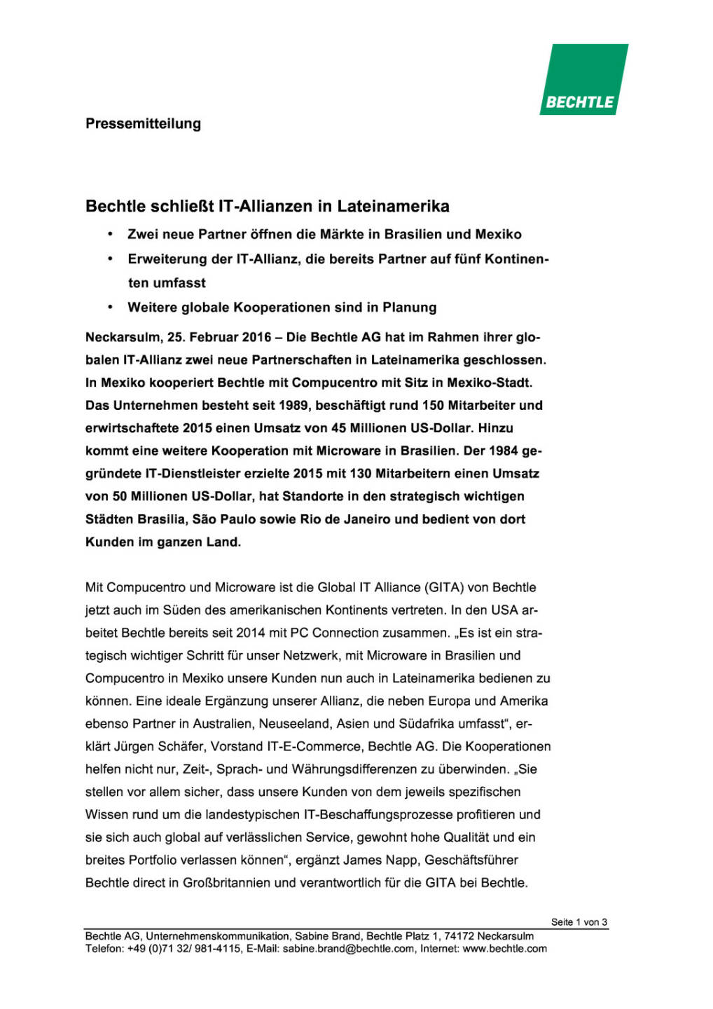 Bechtle schließt IT-Allianzen in Lateinamerika, Seite 1/3, komplettes Dokument unter http://boerse-social.com/static/uploads/file_685_bechtle_schliesst_it-allianzen_in_lateinamerika.pdf