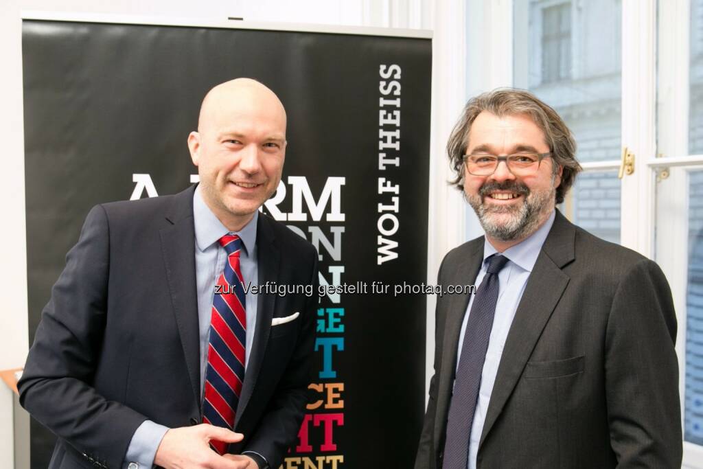 Franz Kühmayer, Ralf Peschek (Wolf Theiss Partner) : Trendforscher Franz Kühmayer warnt beim Wolf Theiss Employment Round-Up: Digitalisierung ist für Unternehmen Überlebensfrage : Fotocredit: Wolf Theiss/Unger, © Aussender (25.02.2016) 