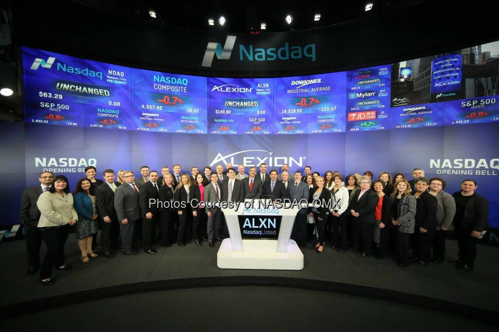 Alexion showing up in large numbers here for today's #Nasdaq opening bell! $ALXN #squadgoals  Source: http://facebook.com/NASDAQ (01.03.2016) 