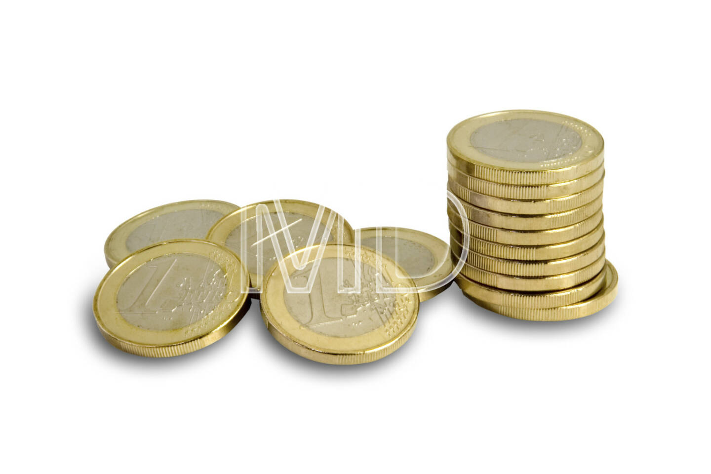 1 Euro Münzen, Münzstapel