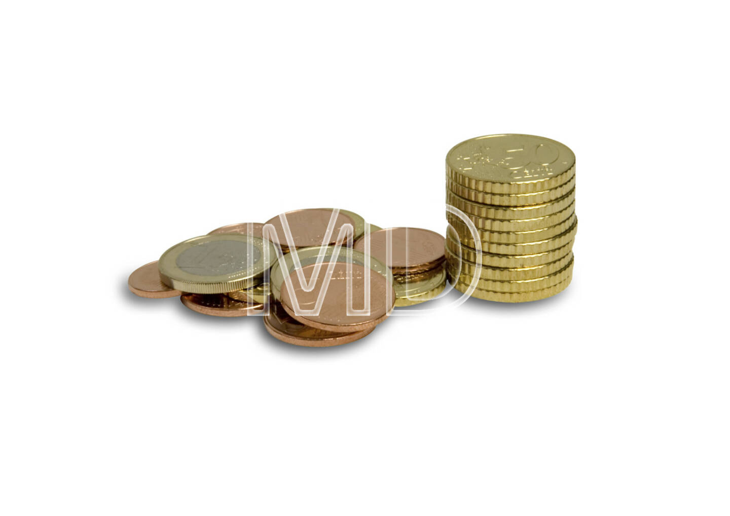 Euro Cent Münzen, Münzstapel