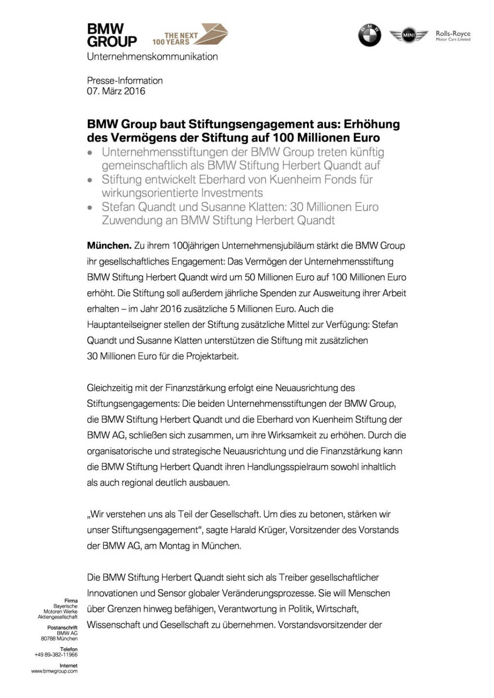 BMW Group baut Stiftungsengagement aus, Seite 1/3, komplettes Dokument unter http://boerse-social.com/static/uploads/file_744_bmw_group_baut_stiftungsengagement_aus.pdf