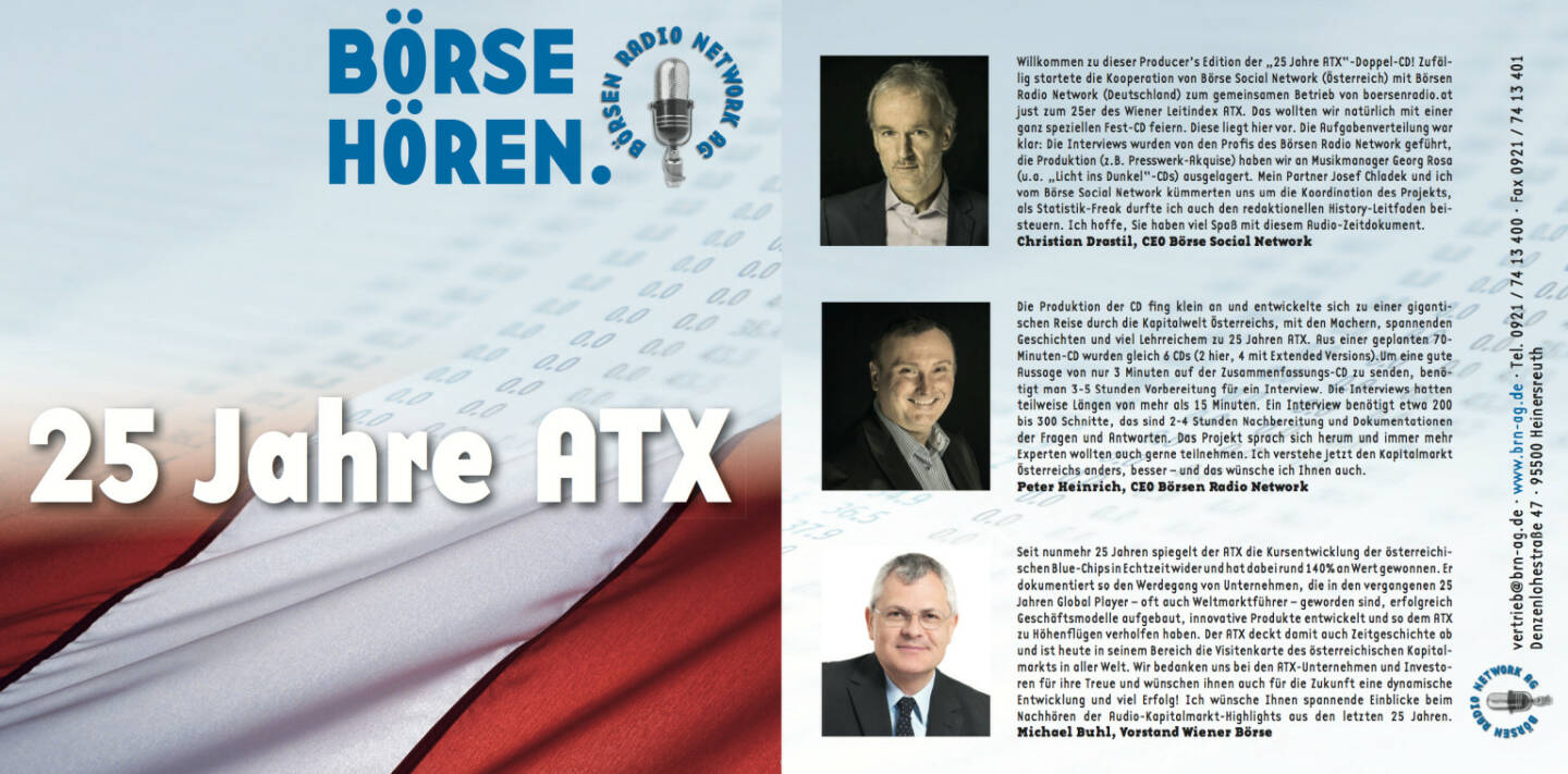 Sonderedition 25 Jahre ATX für das Börsen Radio Network