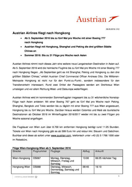 Austrian Airlines fliegt nach Hongkong, Seite 1/2, komplettes Dokument unter http://boerse-social.com/static/uploads/file_753_austrian_airlines_fliegt_nach_hongkong.pdf (09.03.2016) 