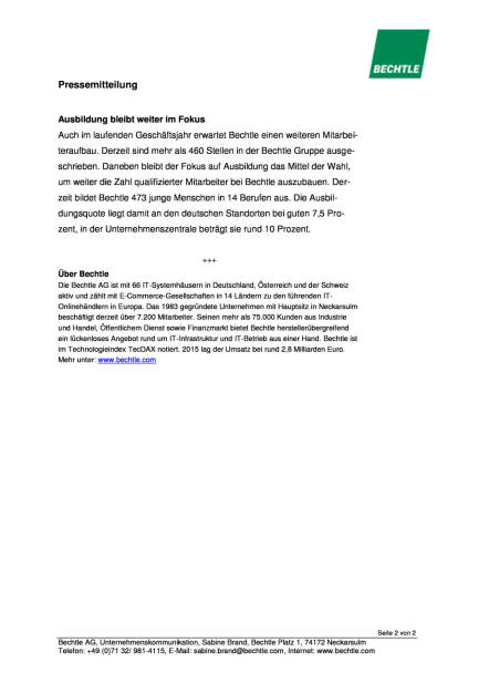 Bechtle gewinnt über 600 neue Fachkräfte, Seite 2/2, komplettes Dokument unter http://boerse-social.com/static/uploads/file_765_bechtle_gewinnt_uber_600_neue_fachkrafte.pdf (10.03.2016) 