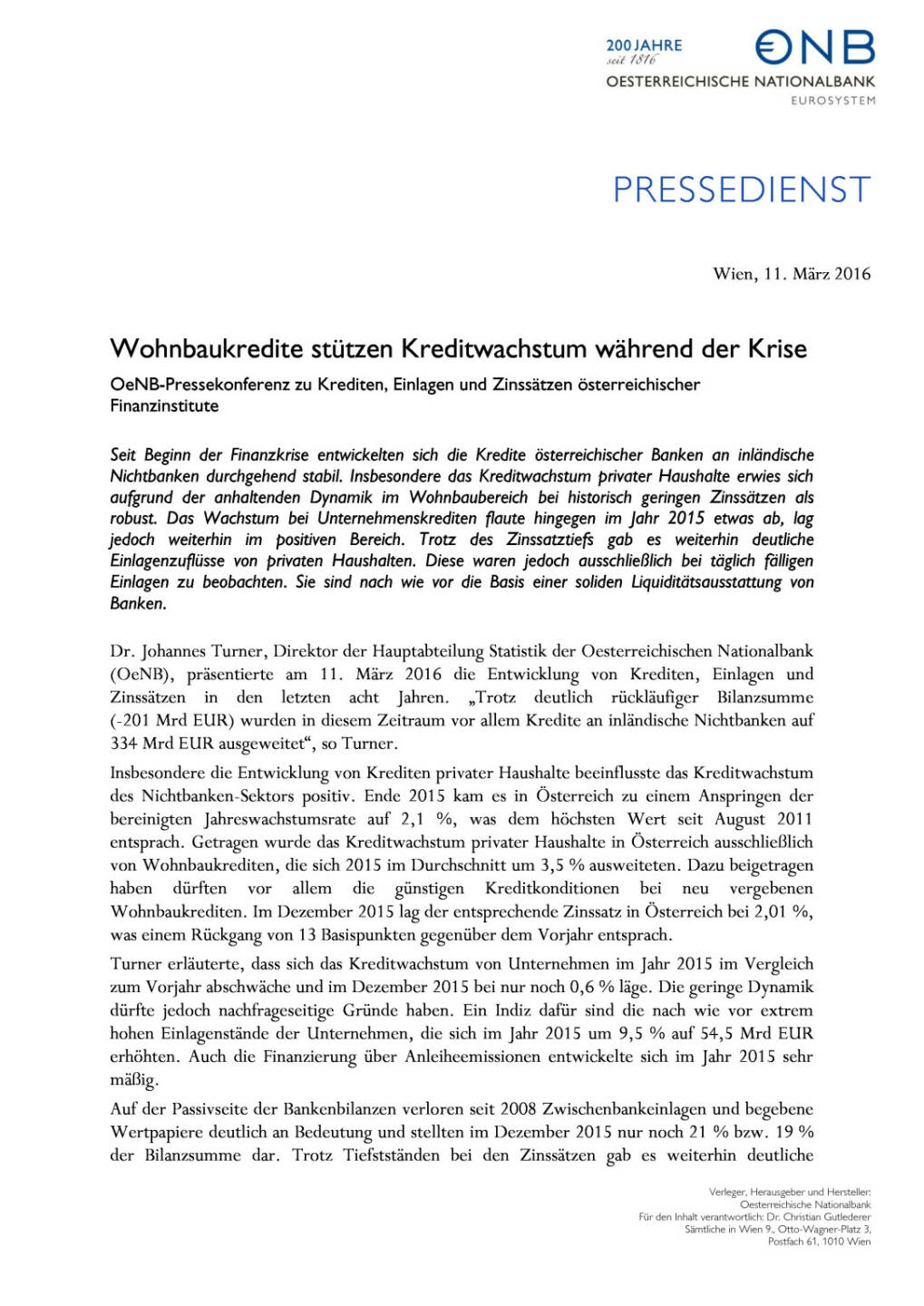 OeNB: Wohnbaukredite stützen Kreditwachstum während der Krise, Seite 1/2, komplettes Dokument unter http://boerse-social.com/static/uploads/file_768_oenb_wohnbaukredite_stutzen_kreditwachstum_wahrend_der_krise.pdf