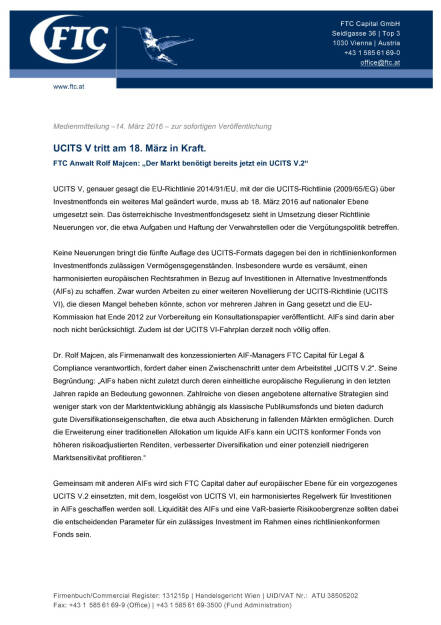 FTC: UCITS V tritt am 18. März in Kraft, Seite 1/2, komplettes Dokument unter http://boerse-social.com/static/uploads/file_784_ftc_ucits_v_tritt_am_18_märz_in_kraft.pdf (15.03.2016) 