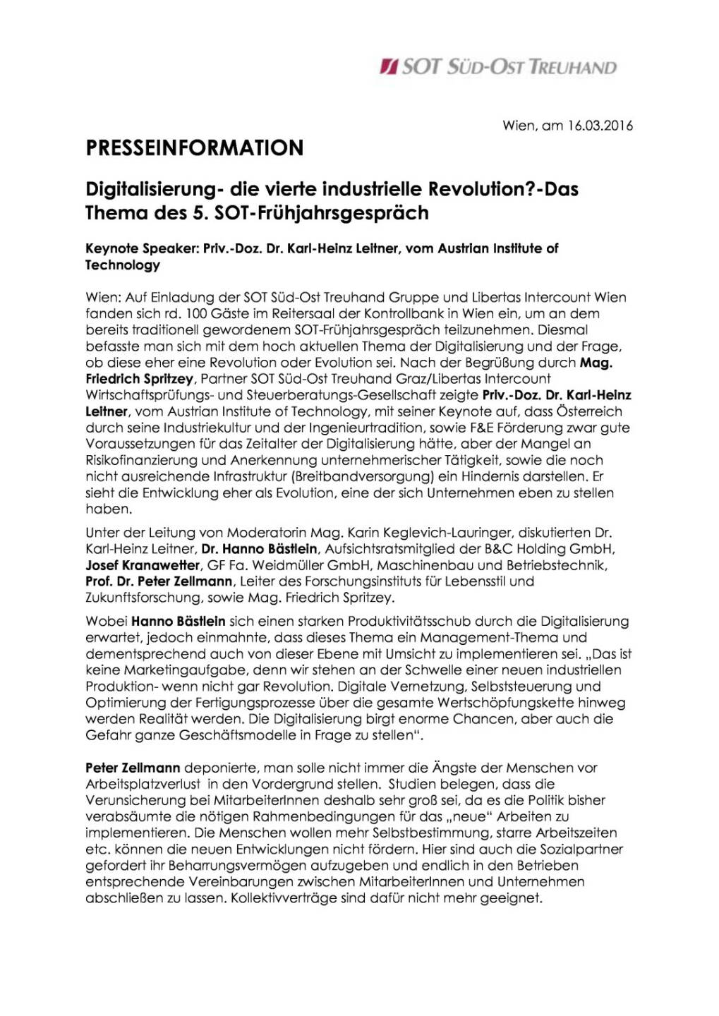 SOT-Frühjahrsgespräch: Digitalisierung - die vierte industrielle Revolution?, Seite 1/3, komplettes Dokument unter http://boerse-social.com/static/uploads/file_792_sot-fruhjahrsgesprach_digitalisierung_-_die_vierte_industrielle_revolution.pdf