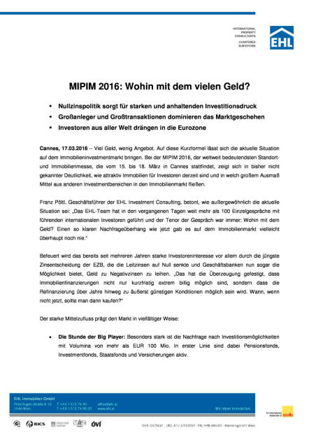 EHL Immobilien Presseaussendung zur MIPIM in Cannes, Seite 1/3, komplettes Dokument unter http://boerse-social.com/static/uploads/file_800_ehl_immobilien_presseaussendung_zur_mipim_in_cannes.pdf (17.03.2016) 