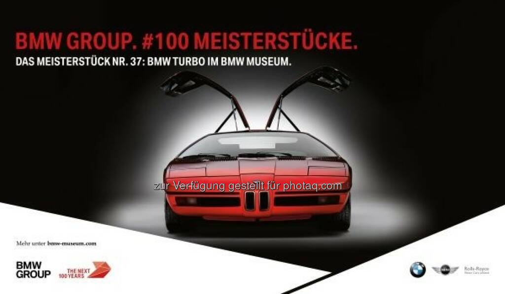 Wechselausstellung BMW Museum : „100 Meisterstücke. BMW Group – 100 Jahre Innovationskraft und unternehmerischer Mut“ im BMW Museum : Jubiläumsausstellung gibt einzigartige Einblicke in ein Jahrhundert bewegte Unternehmensgeschichte : © BMW Group, © Aussendung (21.03.2016)