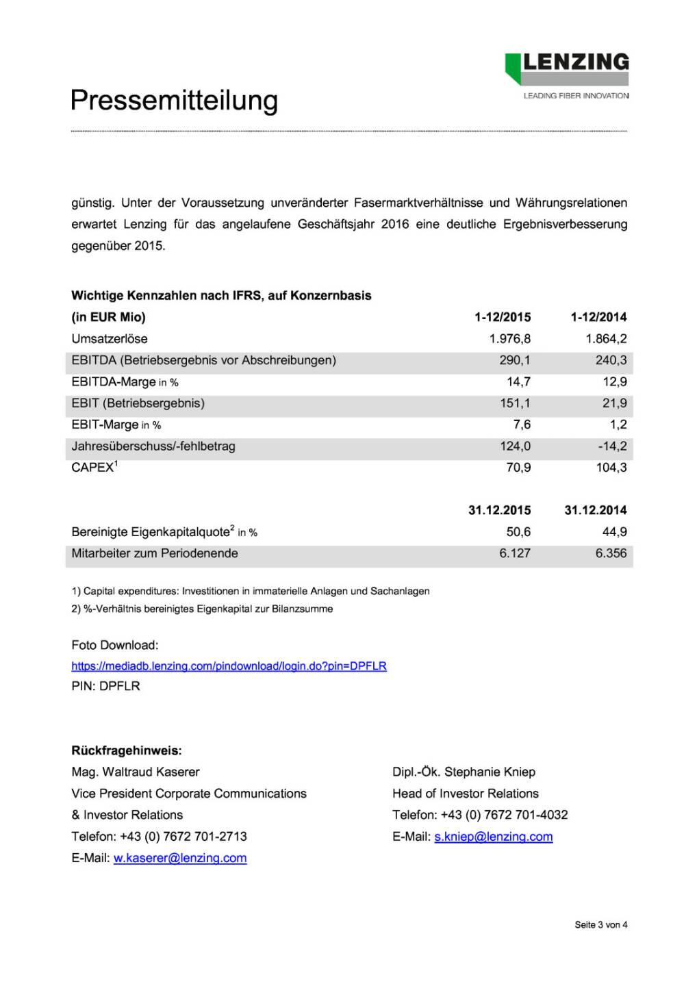 Lenzing Ergebnisse 2015, Seite 3/4, komplettes Dokument unter http://boerse-social.com/static/uploads/file_810_lenzing_ergebnisse_2015.pdf