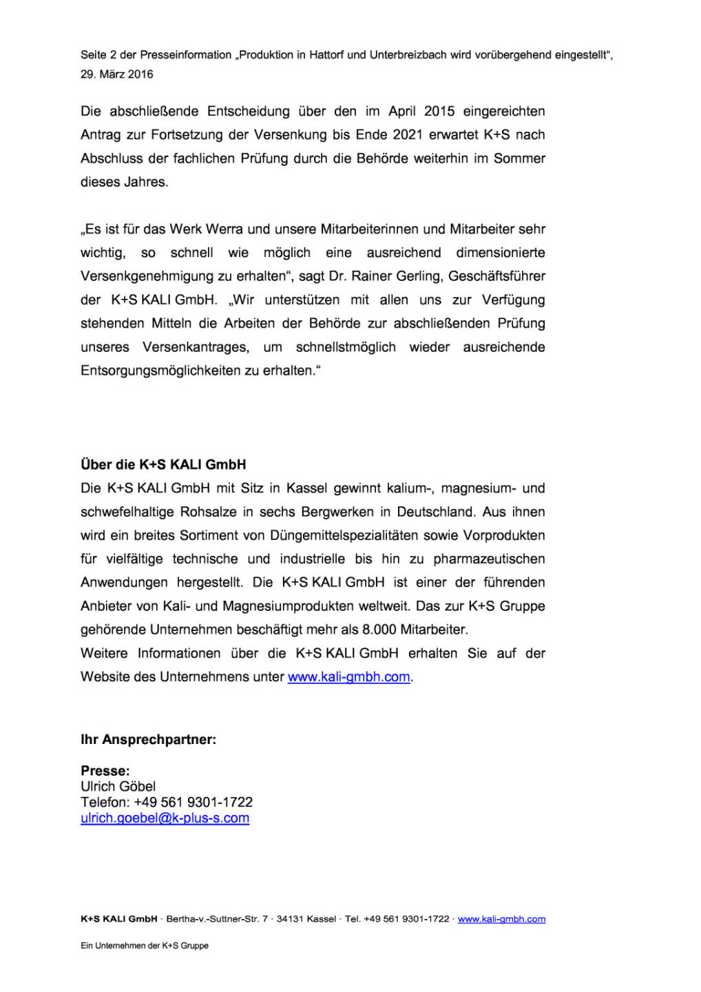 K+S: Produktion vorübergehend eingestellt, Seite 2/2, komplettes Dokument unter http://boerse-social.com/static/uploads/file_820_ks_produktion_vorubergehend_eingestellt.pdf