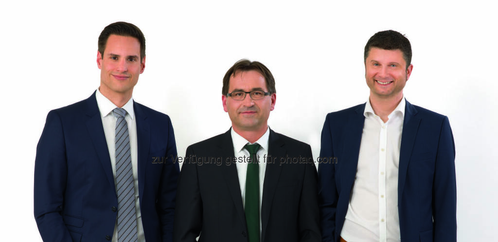 Thomas Csipkó, Andreas Labner, Thomas Grabner : Neue Geschäftsführung bei SIX Payment Services in Österreich : Fotocredit: SIX Payment Services (Austria) GmbH, © Aussendung (31.03.2016) 