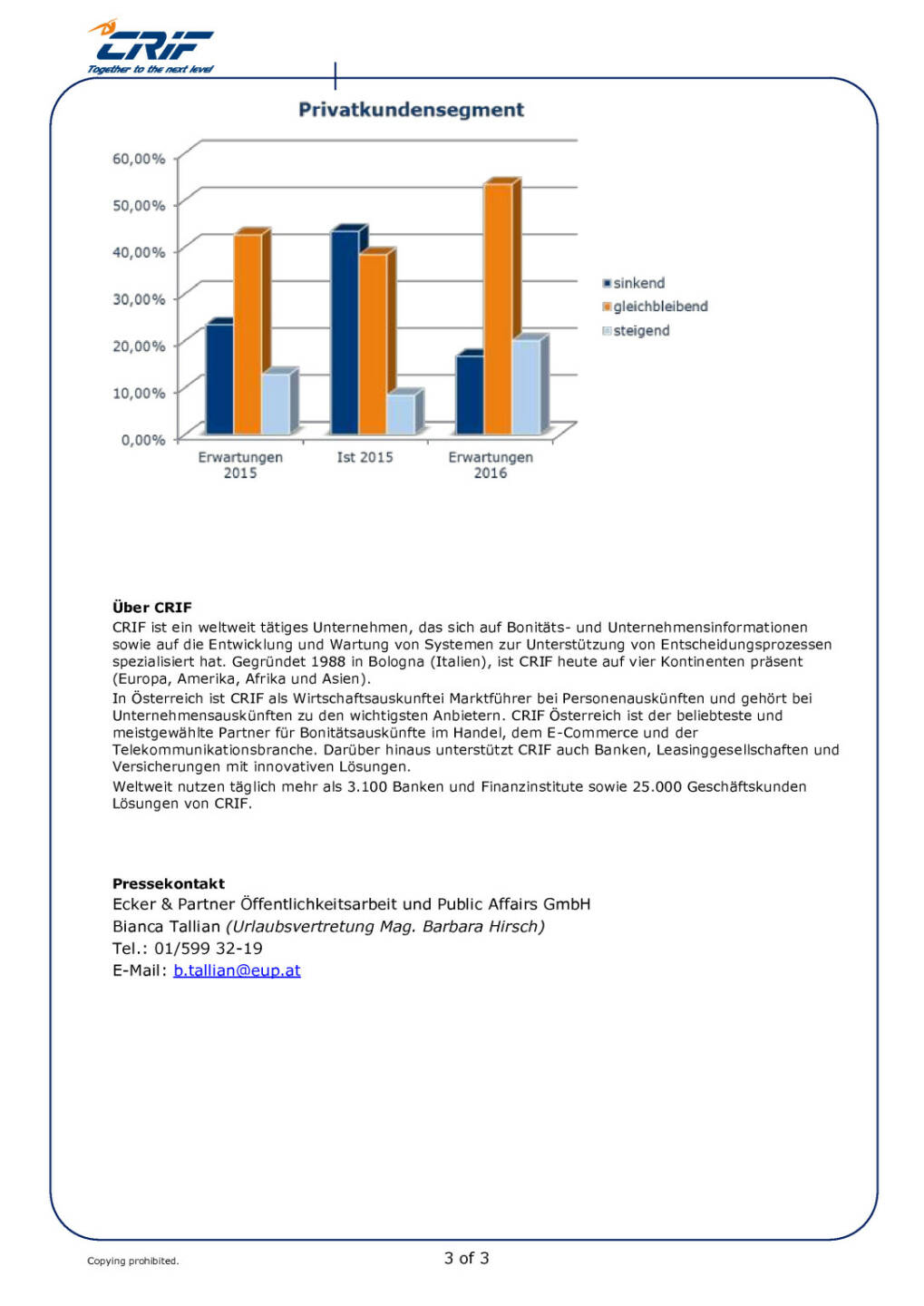 CRIF Marktbarometer: Unverändertes Kreditrisiko laut heimischen Bankenexperten, Seite 3/3, komplettes Dokument unter http://boerse-social.com/static/uploads/file_846_crif_marktbarometer_unverandertes_kreditrisiko_laut_heimischen_bankenexperten.pdf