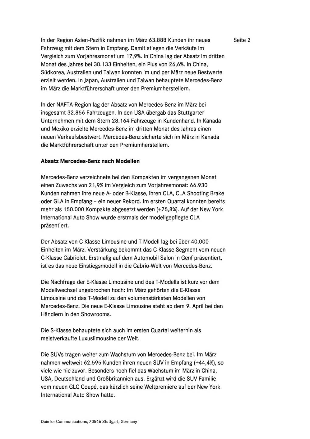 Mercedes-Benz: absatzstärkster Monat der Unternehmensgeschichte, Seite 2/4, komplettes Dokument unter http://boerse-social.com/static/uploads/file_855_mercedes-benz_absatzstärkster_monat_der_unternehmensgeschichte.pdf