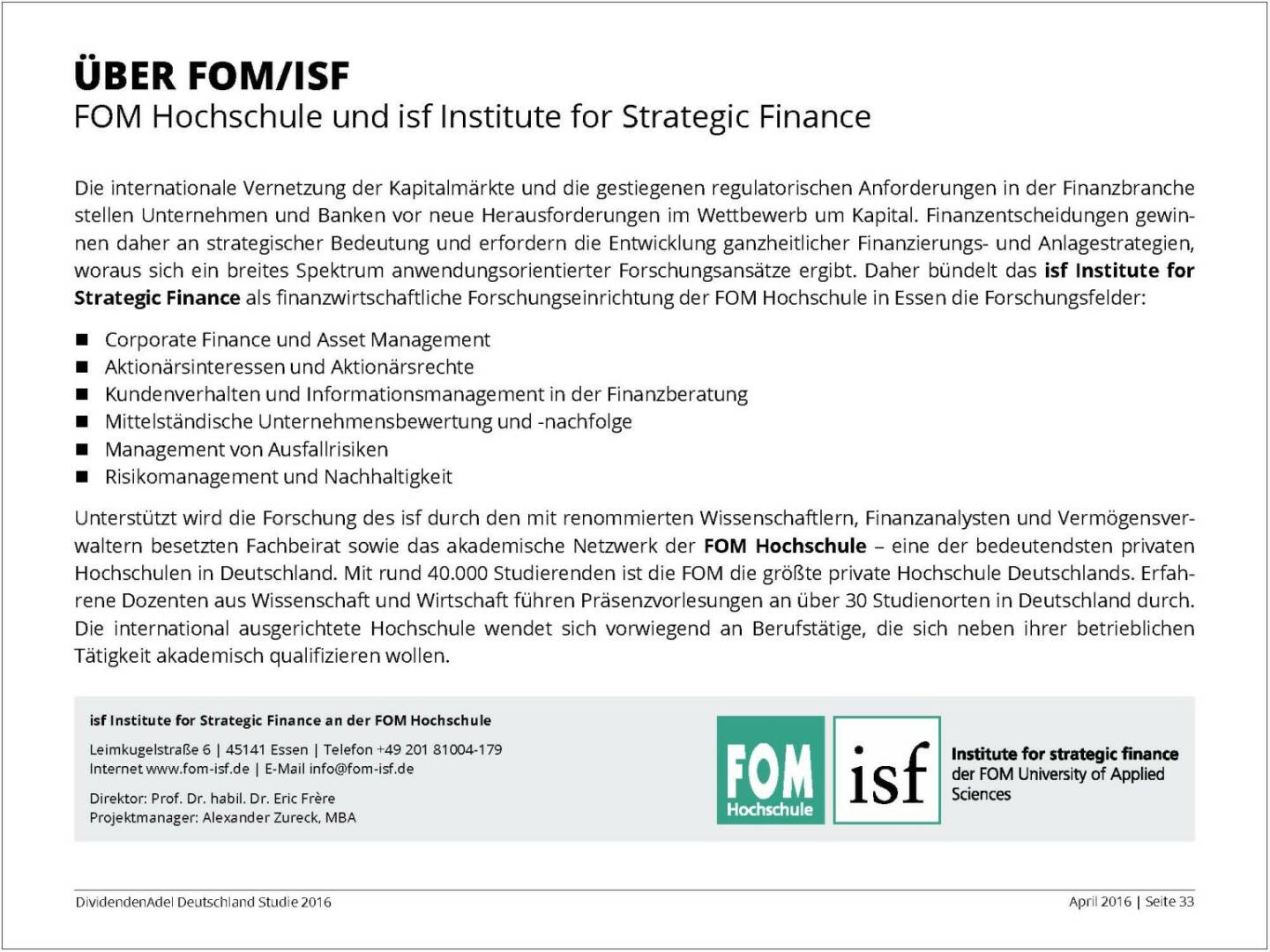 Über FOM/ISF
