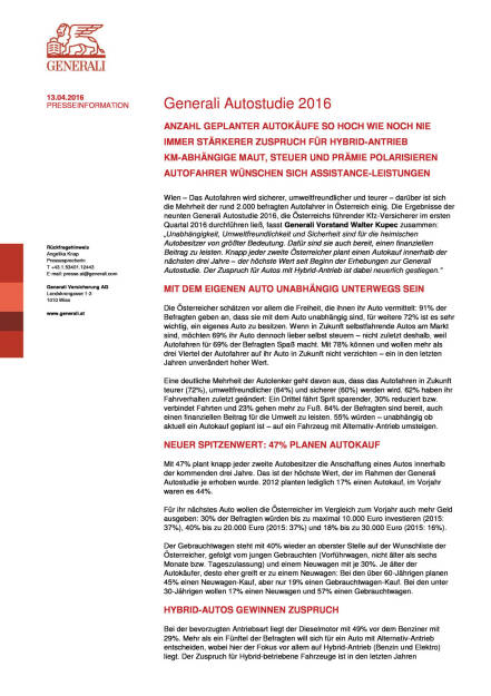 Generali: Autostudie 2016 , Seite 1/3, komplettes Dokument unter http://boerse-social.com/static/uploads/file_878_generali_autostudie_2016.pdf (13.04.2016) 