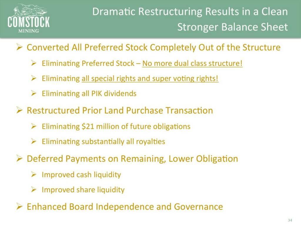 Dramatic Restructuring Results in a Clean Stronger Balance Sheet (14.04.2016) 