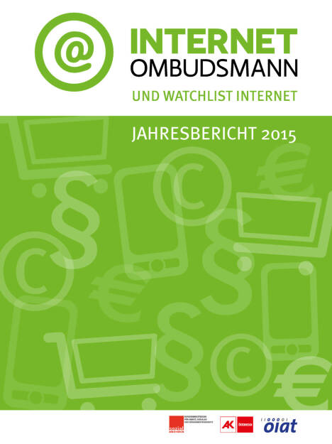 Internet Ombudsmann Jahresbericht 2015, Seite 1/8, komplettes Dokument unter http://boerse-social.com/static/uploads/file_894_internet_ombudsmann_jahresbericht_2015.pdf (18.04.2016) 