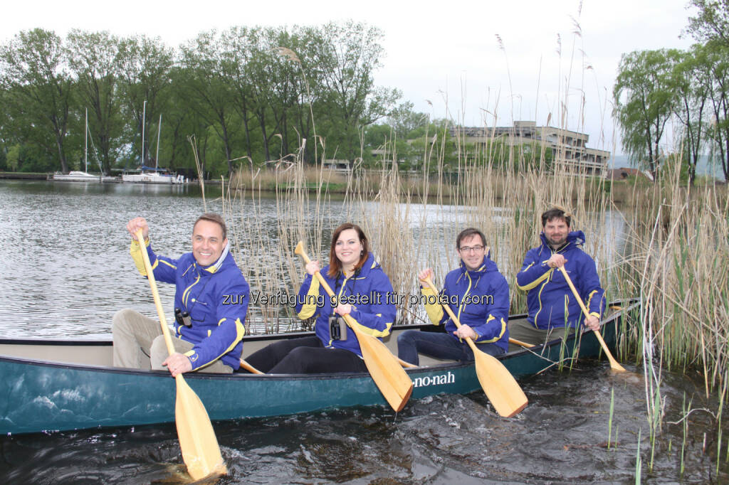 Mario Baier (GF Burgenland Tourismus), Astrid Eisenkopf (Landesrätin), Max Stiegl (Gut Purbach), Thomas Aigner (Seekajak.at) : Naturabenteuer im Burgenland : Bei den Natur.Erlebnis.Tagen von 22. bis 24. April erhält man Einblicke in die faszinierenden Naturerlebniswelten des Burgenlandes : Fotocredit: Burgenland Tourismus, © Aussender (19.04.2016) 