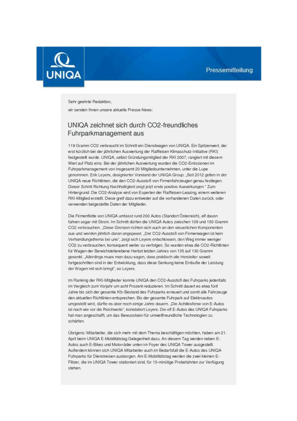 Uniqa: Fuhrparkmanagement, Seite 1/2, komplettes Dokument unter http://boerse-social.com/static/uploads/file_907_uniqa_fuhrparkmanagement.pdf