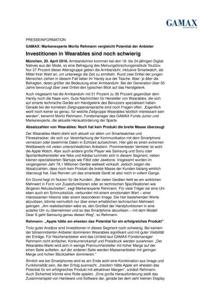 Gamax: Investitionen in Wearables sind noch schwierig, Seite 1/2, komplettes Dokument unter http://boerse-social.com/static/uploads/file_916_gamax_investitionen_in_wearables_sind_noch_schwierig.pdf (20.04.2016) 