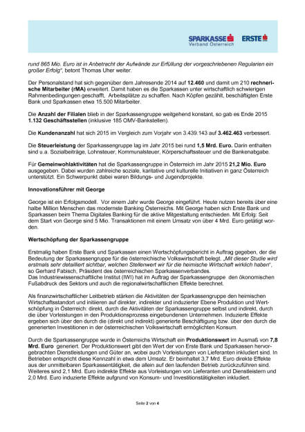 Erste Bank und Sparkassen Betriebsergebnis, Seite 2/4, komplettes Dokument unter http://boerse-social.com/static/uploads/file_920_erste_bank_und_sparkassen_betriebsergebnis.pdf (21.04.2016) 