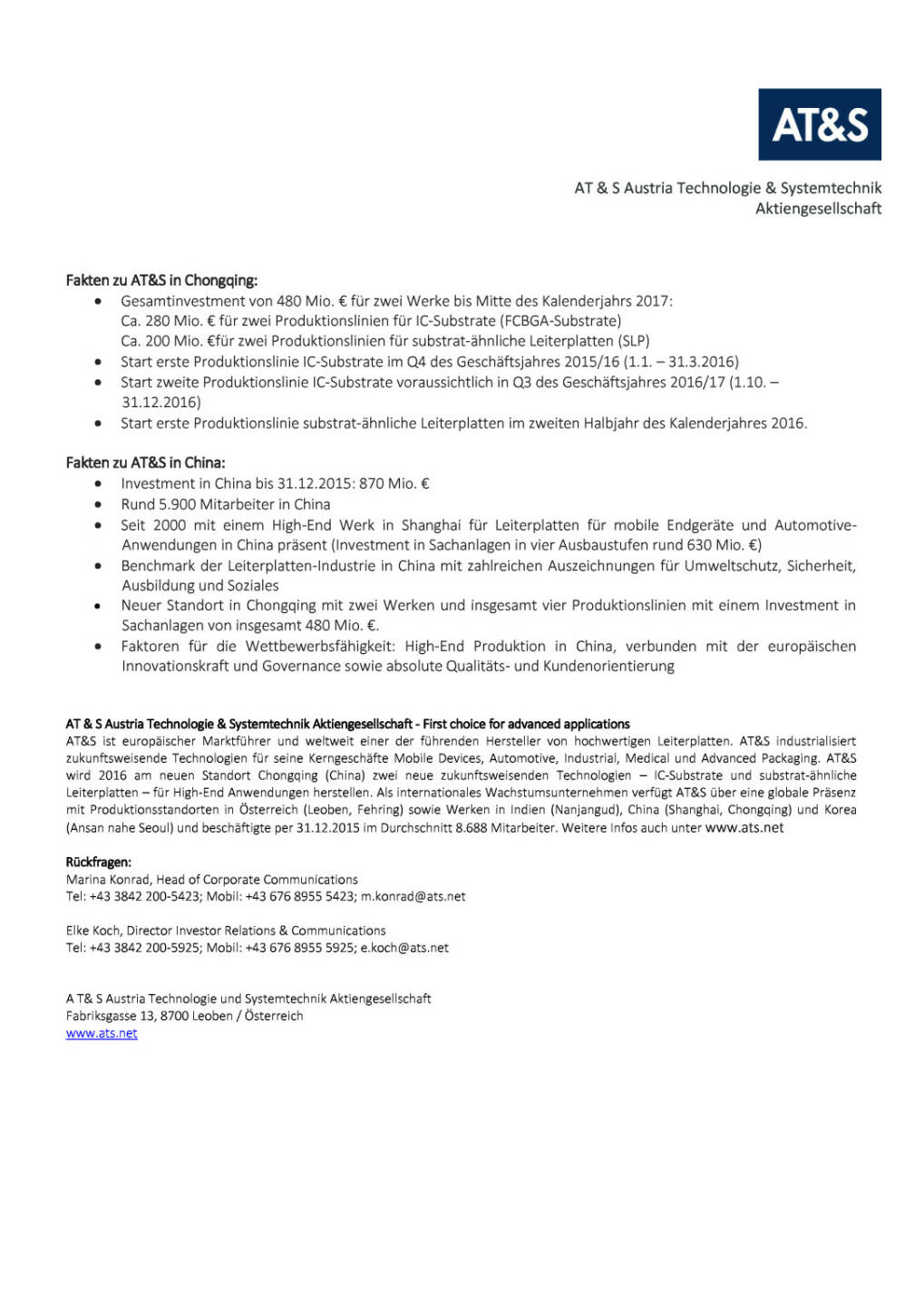 AT&S: Offizielle Er&ouml;ffnung Werk Chongqing, Seite 3/3, komplettes Dokument unter http://boerse-social.com/static/uploads/file_924_ats_offizielle_eroffnung_werk_chongqing.pdf