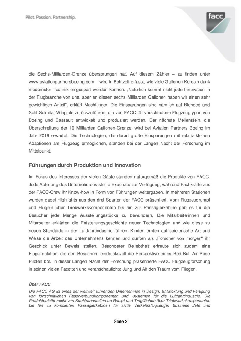 FACC: Lange Nacht der Forschung, Seite 2/4, komplettes Dokument unter http://boerse-social.com/static/uploads/file_940_facc_lange_nacht_der_forschung.pdf