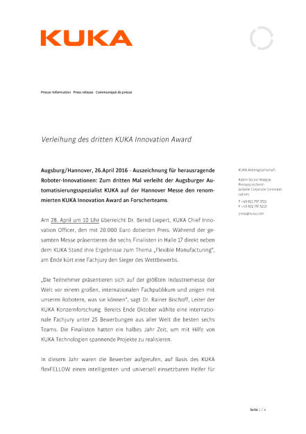 ￼￼￼￼￼Kuka Innovation Award, Seite 1/4, komplettes Dokument unter http://boerse-social.com/static/uploads/file_946_kuka_innovation_award.pdf (26.04.2016) 