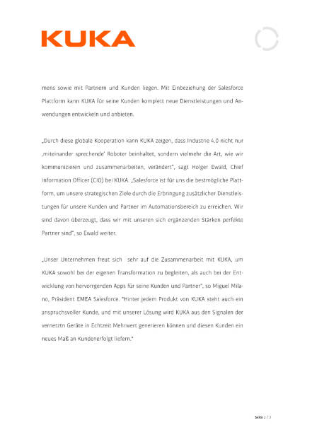 ￼￼￼Kuka schließt Partnerschaft mit Salesforce, Seite 2/3, komplettes Dokument unter http://boerse-social.com/static/uploads/file_952_kuka_schliesst_partnerschaft_mit_salesforce.pdf (26.04.2016) 