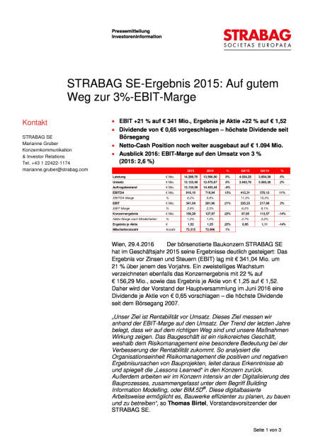 Strabag SE-Ergebnis 2015, Seite 1/3, komplettes Dokument unter http://boerse-social.com/static/uploads/file_973_strabag_se-ergebnis_2015.pdf (29.04.2016) 