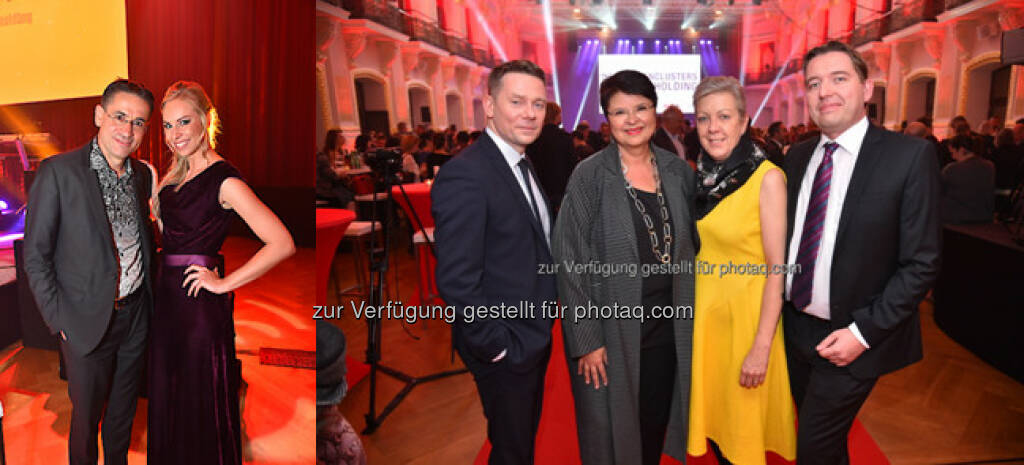 Gerhard Koller und Nadine Friedrich (W24 Moderatoren), Marcin Kotlowski, Renate Brauner, Sigrid Oblak, Markus Pöllhuber : Präsentation des Medienclusters der Wien Holding in den Sofiensälen : Fotocredit: Andreas Tischler, © Aussender (29.04.2016) 