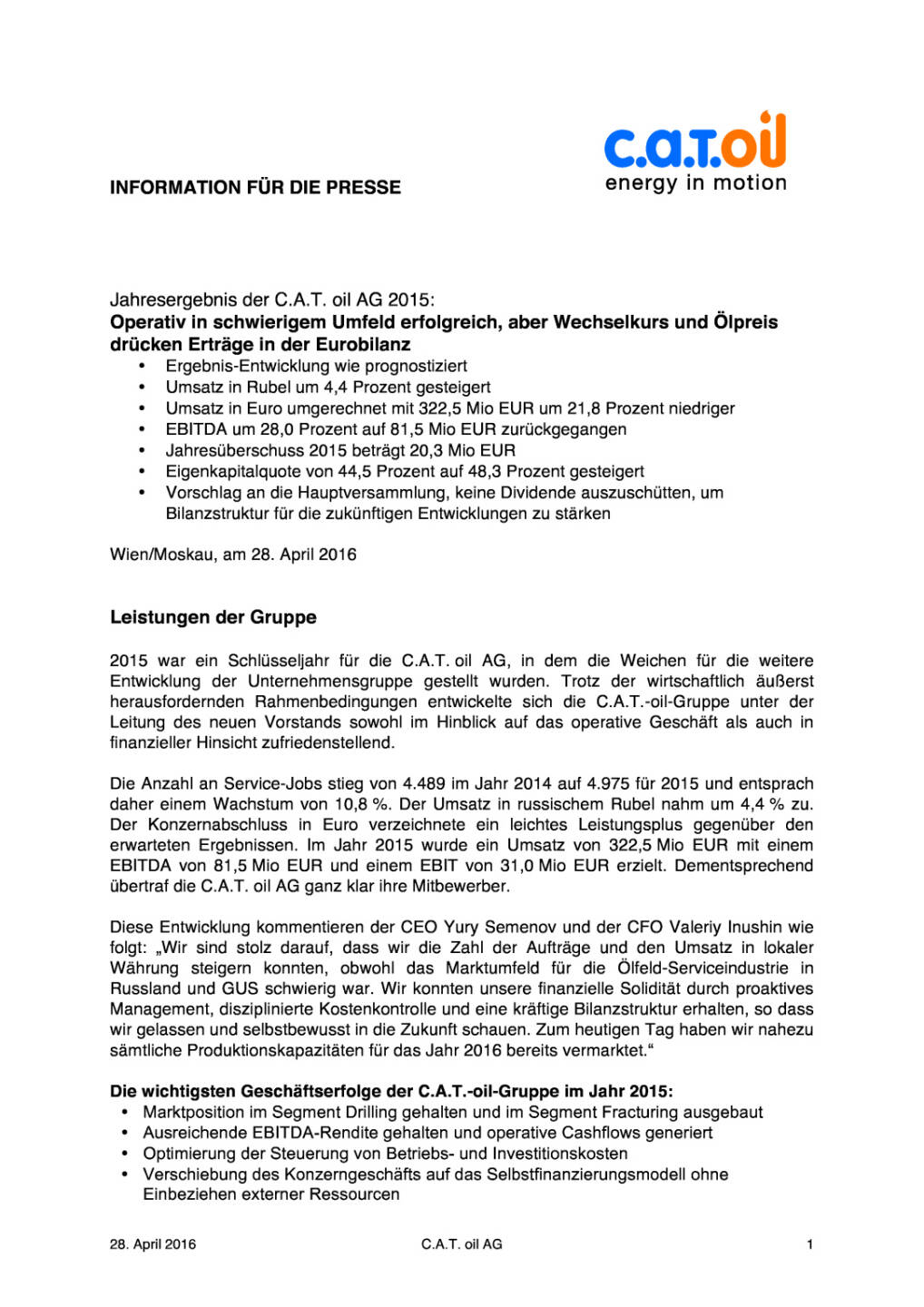 C.A.T. oil AG: Jahresergebnis 2015, Seite 1/4, komplettes Dokument unter http://boerse-social.com/static/uploads/file_977_cat_oil_ag_jahresergebnis_2015.pdf