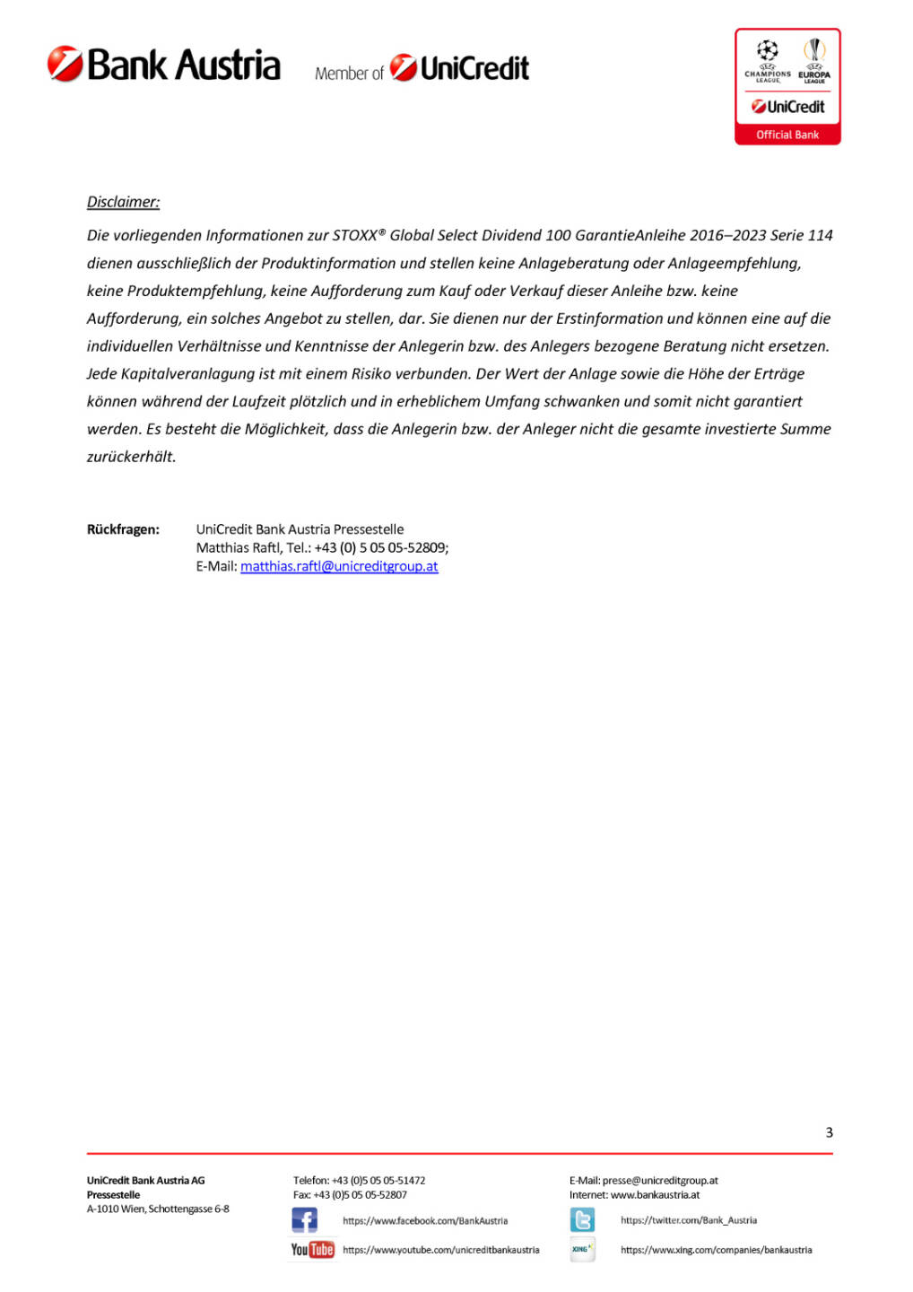 Bank Austria: Die neue STOXX® Global Select Dividend 100 GarantieAnleihe 2016–2023 Serie 114, Seite 3/3, komplettes Dokument unter http://boerse-social.com/static/uploads/file_981_die_neue_stoxx_global_select_dividend_100_garantieanleihe_20162023_serie_114.pdf