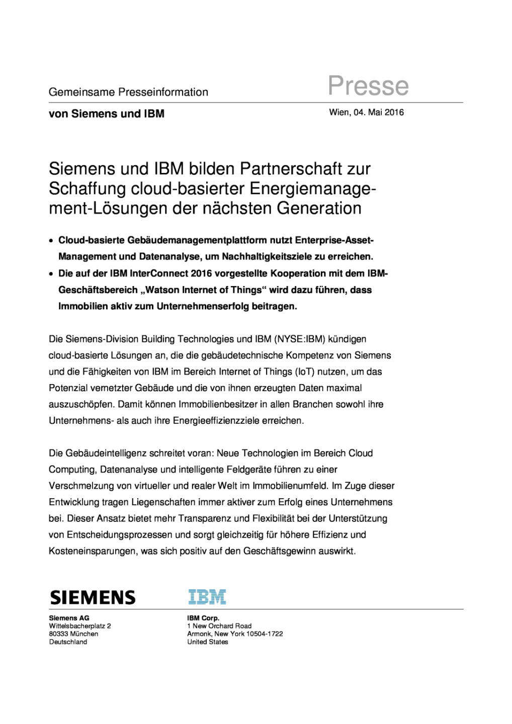 Siemens und IBM bilden Partnerschaft zur Schaffung cloud-basierter Energiemanagement-Lösungen, Seite 1/4, komplettes Dokument unter http://boerse-social.com/static/uploads/file_1007_siemens_und_ibm_bilden_partnerschaft_zur_schaffung_cloud-basierter_energiemanagement-losungen.pdf