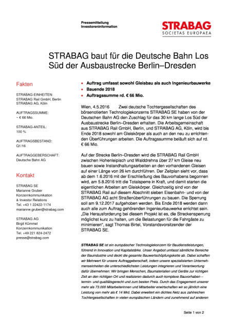 Strabag baut für die Deutsche Bahn Los Süd der Ausbaustrecke Berlin–Dresden, Seite 1/2, komplettes Dokument unter http://boerse-social.com/static/uploads/file_1006_strabag_baut_fur_die_deutsche_bahn_los_sud_der_ausbaustrecke_berlindresden.pdf (04.05.2016) 