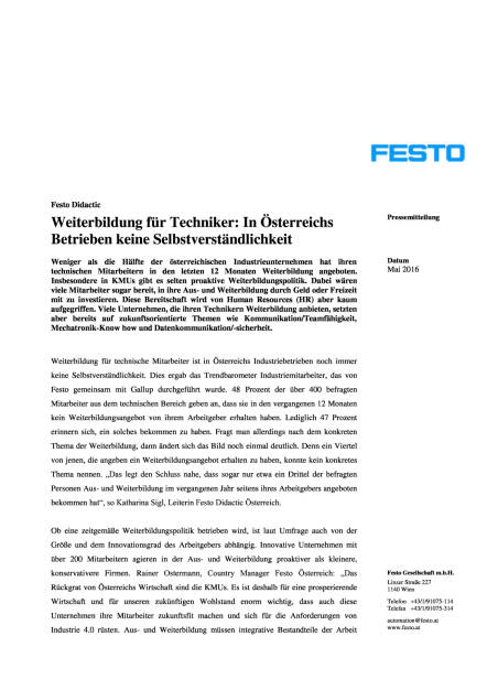 Festo Didactic: Weiterbildung für Techniker, Seite 1/3, komplettes Dokument unter http://boerse-social.com/static/uploads/file_1010_festo_didactic_weiterbildung_fur_techniker.pdf (04.05.2016) 