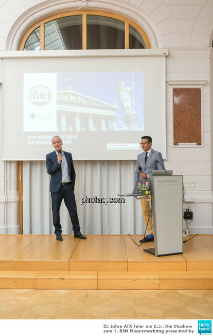 Christian Drastil, Christian Röhl stellen http://www.photaq.com/page/index/2505 presented by 3Banken Generali KAG vor, © Martina Draper/photaq (07.05.2016) 