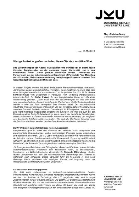 Johannes Kepler Universität: Neues Christian Doppler Labor eröffnet, Seite 1/2, komplettes Dokument unter http://boerse-social.com/static/uploads/file_1029_johannes_kepler_universitat_neues_christian_doppler_labor_eroffnet.pdf (10.05.2016) 