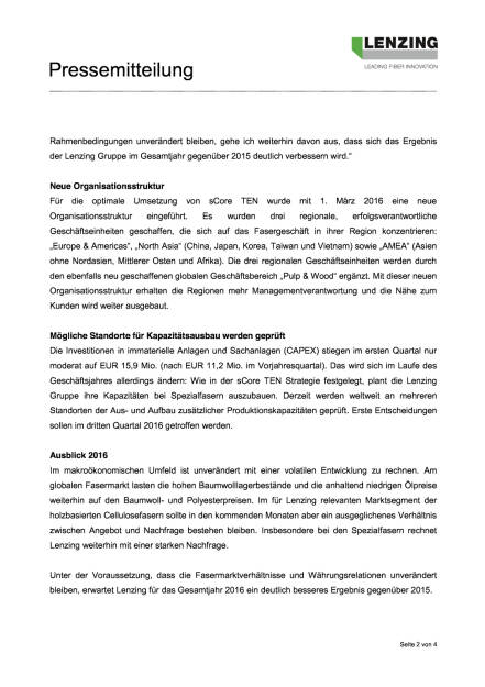 Lenzing Q1/2016, Seite 2/4, komplettes Dokument unter http://boerse-social.com/static/uploads/file_1046_lenzing_q12016.pdf (12.05.2016) 