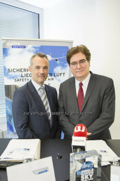 Thomas Hoffmann (GF COO), Heinz Sommerbauer (CEO) : Austro Control: Erfolgreiches Jahr 2015 : Fotocredit: Austro Control/ Lorenz, © Aussender (12.05.2016) 